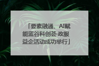要素融通、AI赋能蓝谷科创荟·政服益企活动成功举行